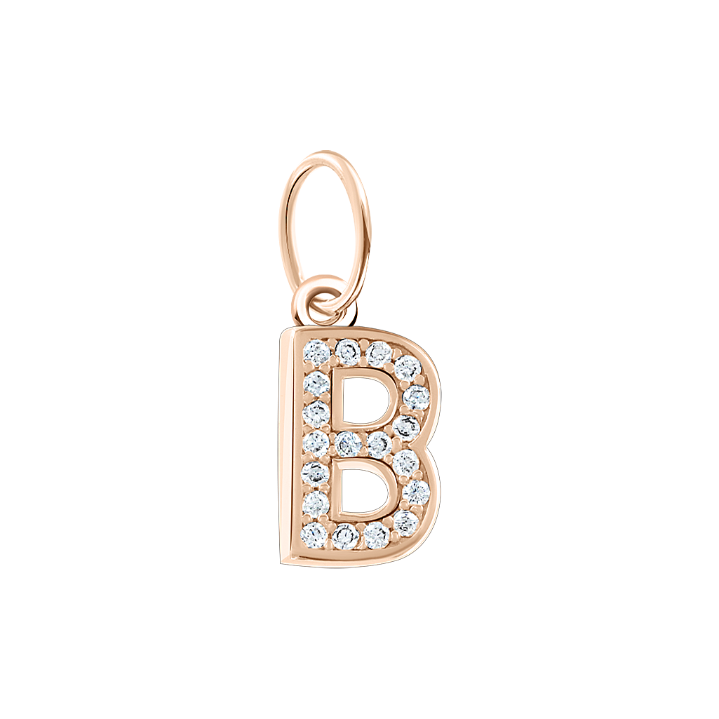 Buchstabenanhänger "B" mit Zirkonia Bild 1