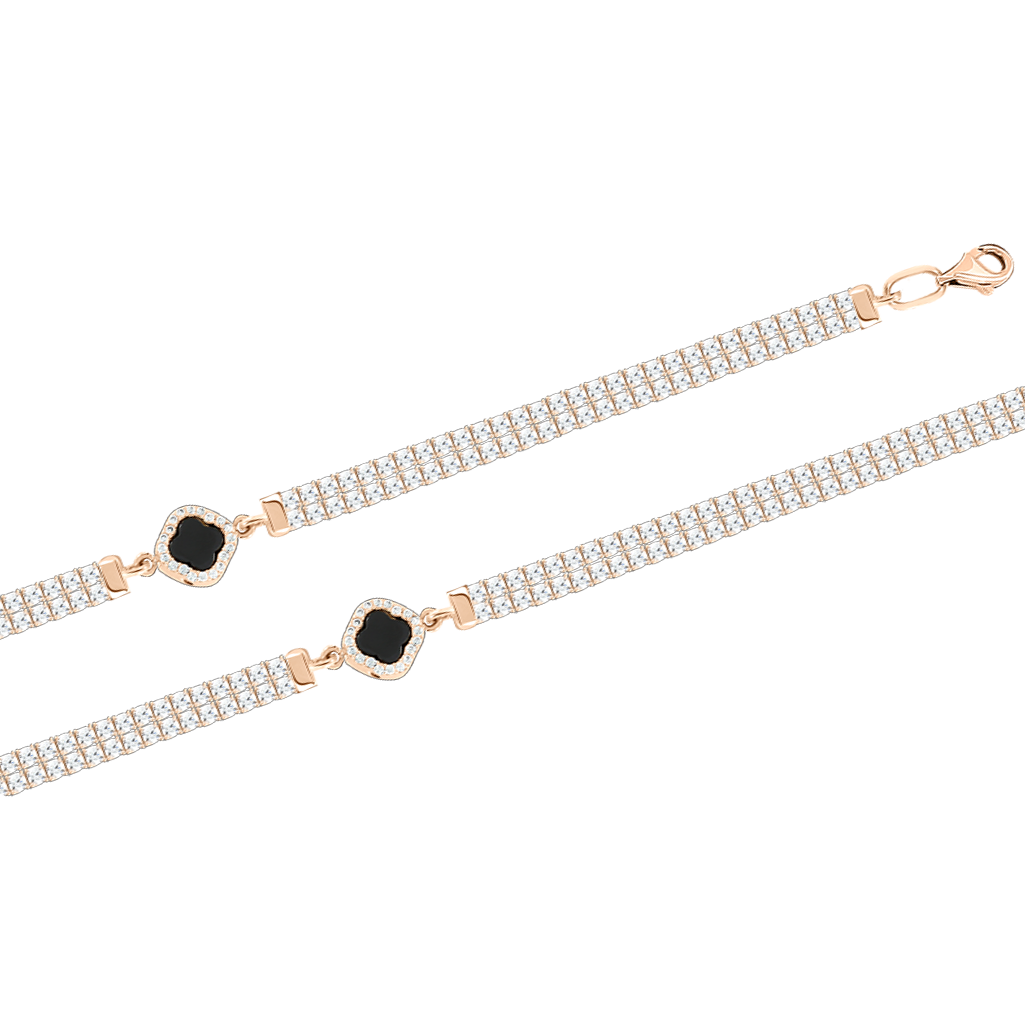 Armband mit Onyx und Zirkonia Bild 1