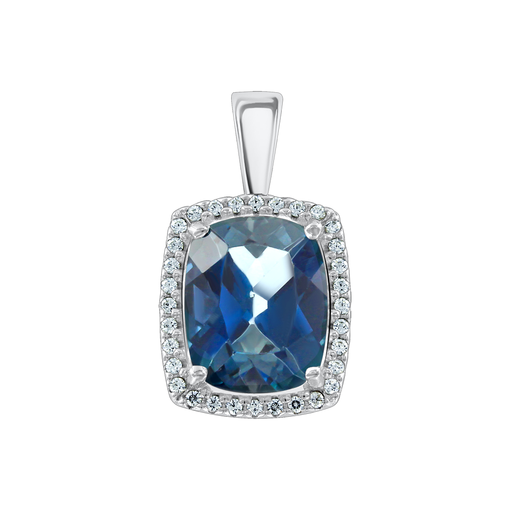 Anhänger mit London Blue Topas und Zirkonia Bild 1