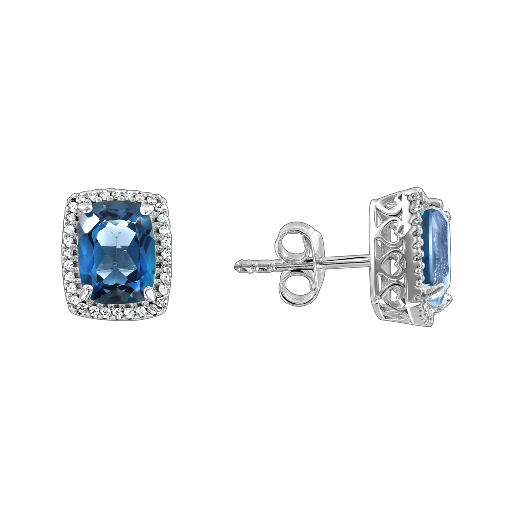 Ohrstecker mit London Blue Topas und Zirkonia Bild 1
