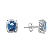 Ohrstecker mit London Blue Topas und Zirkonia Bild 1