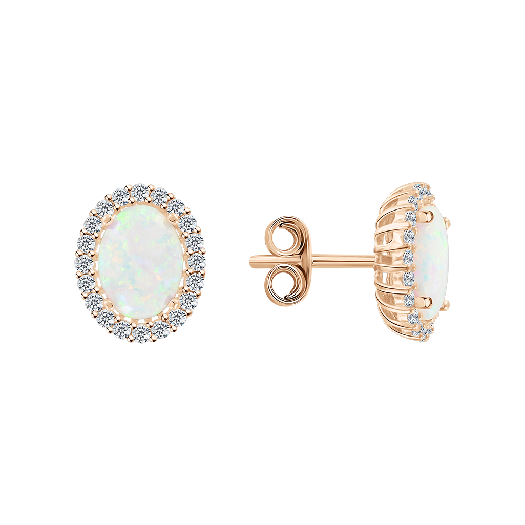 Ohrstecker mit Opal und Zirkonia Bild 1