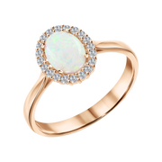Damenring mit Opal und Zirkonia Bild 1