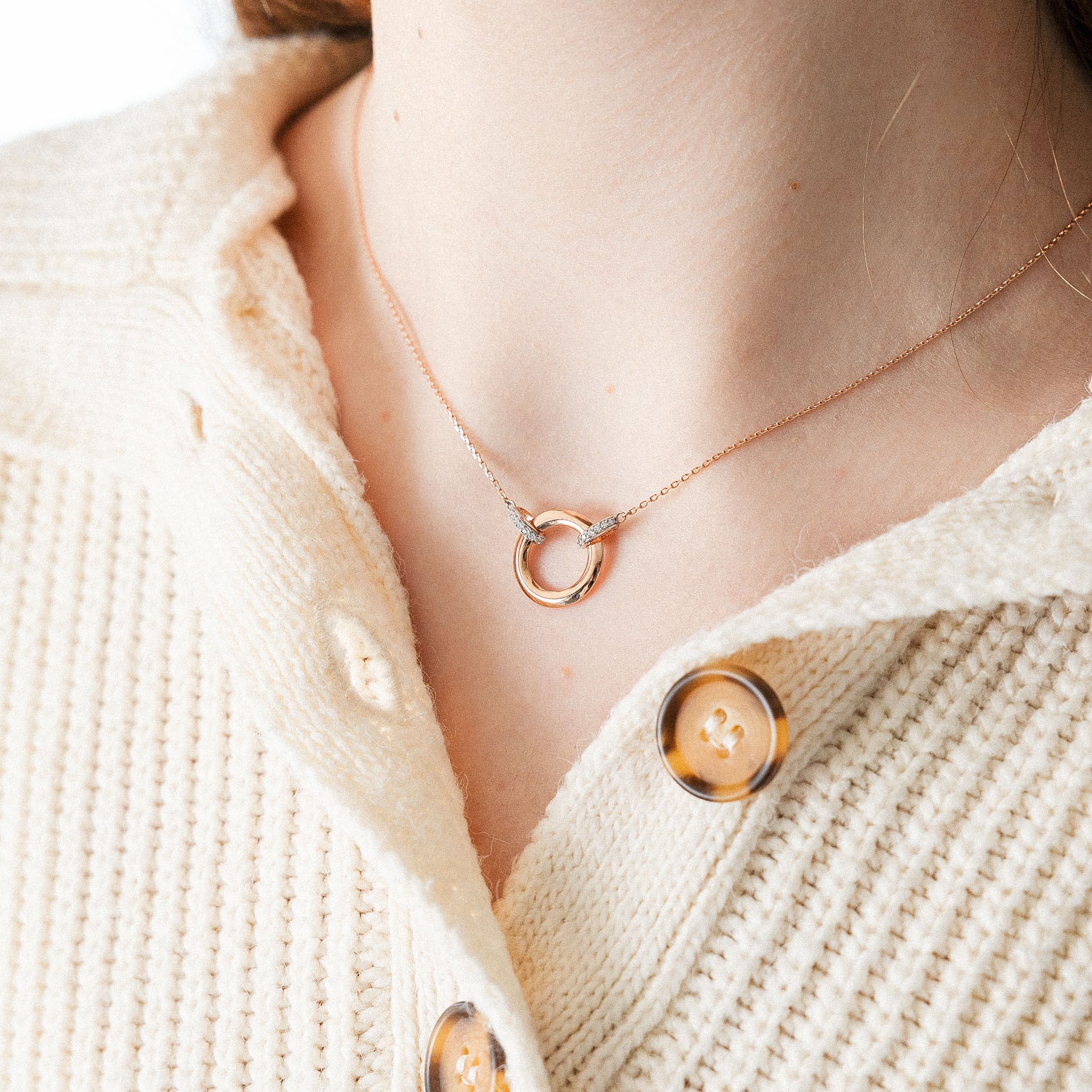 Collier mit Anhänger und Zirkonia Bild 2