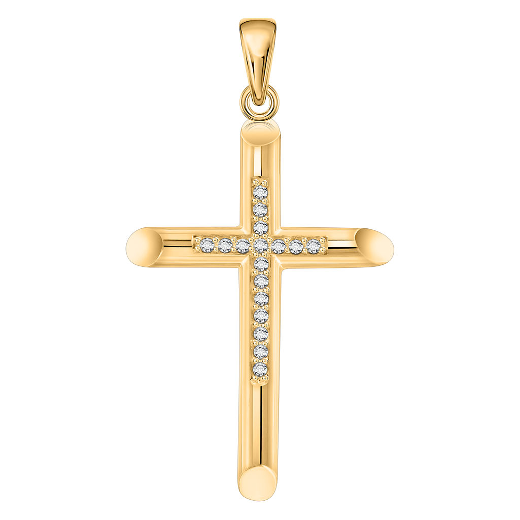 Anhänger – Kreuz mit Zirkonia Bild 1