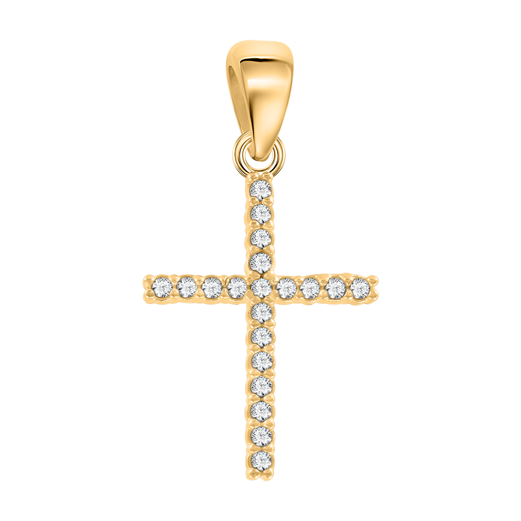 Anhänger – Kreuz mit Zirkonia Bild 1