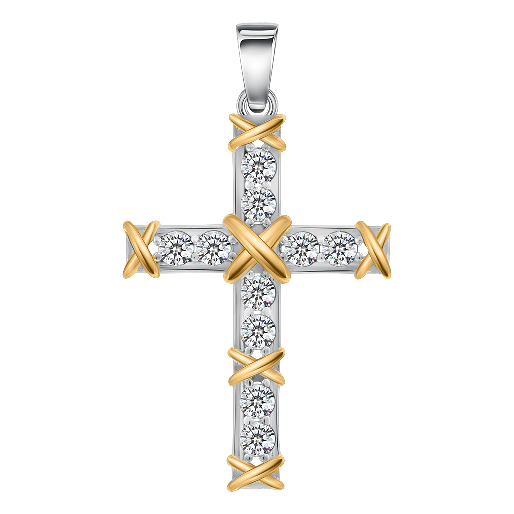 Anhänger-Kreuz mit Zirkonia Bild 1