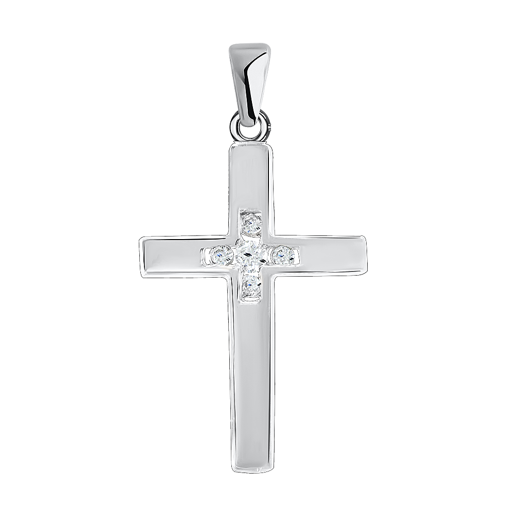 Anhänger – Kreuz mit Zirkonia Bild 1