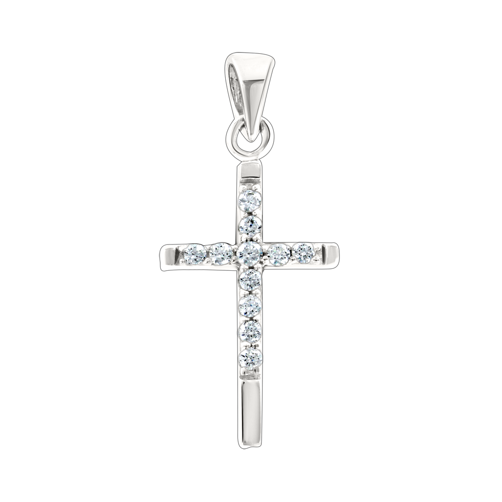 Anhänger – Kreuz mit Zirkonia Bild 1