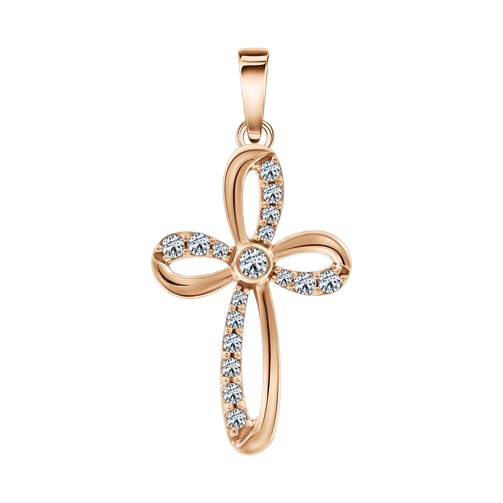 Anhänger – Kreuz mit Zirkonia Bild 1