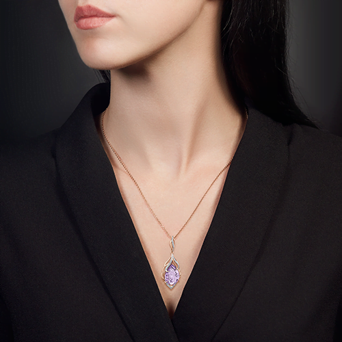 Anhänger mit Zirkonia und Amethyst Bild 2