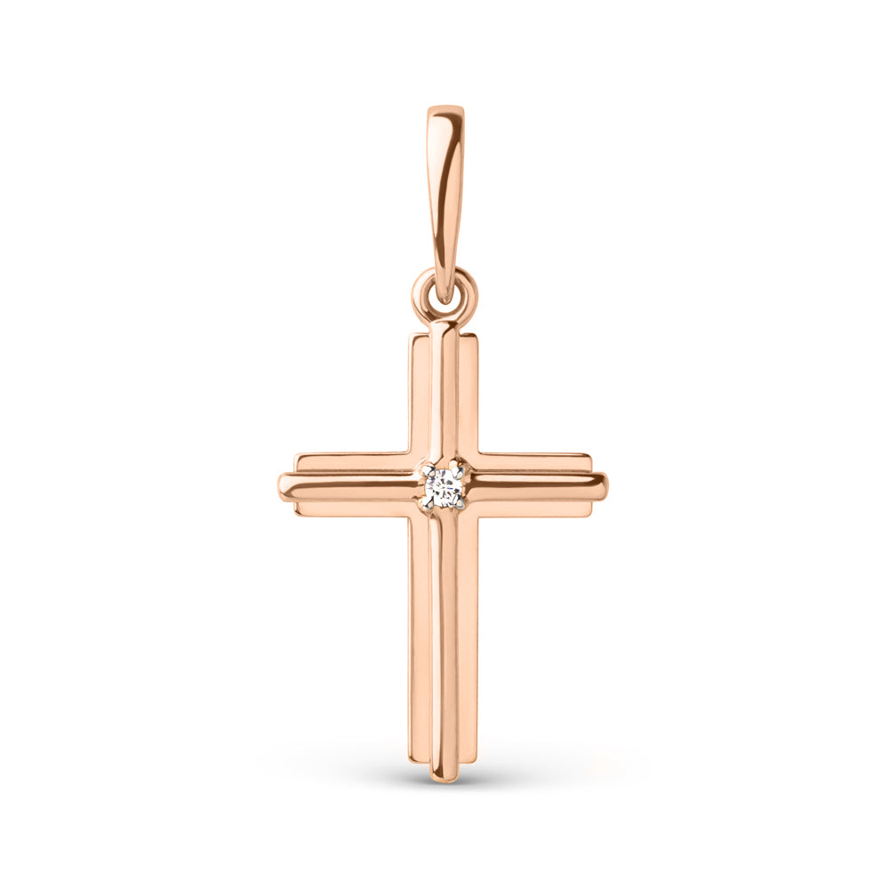 Anhänger – Kreuz mit Zirkonia Bild 1