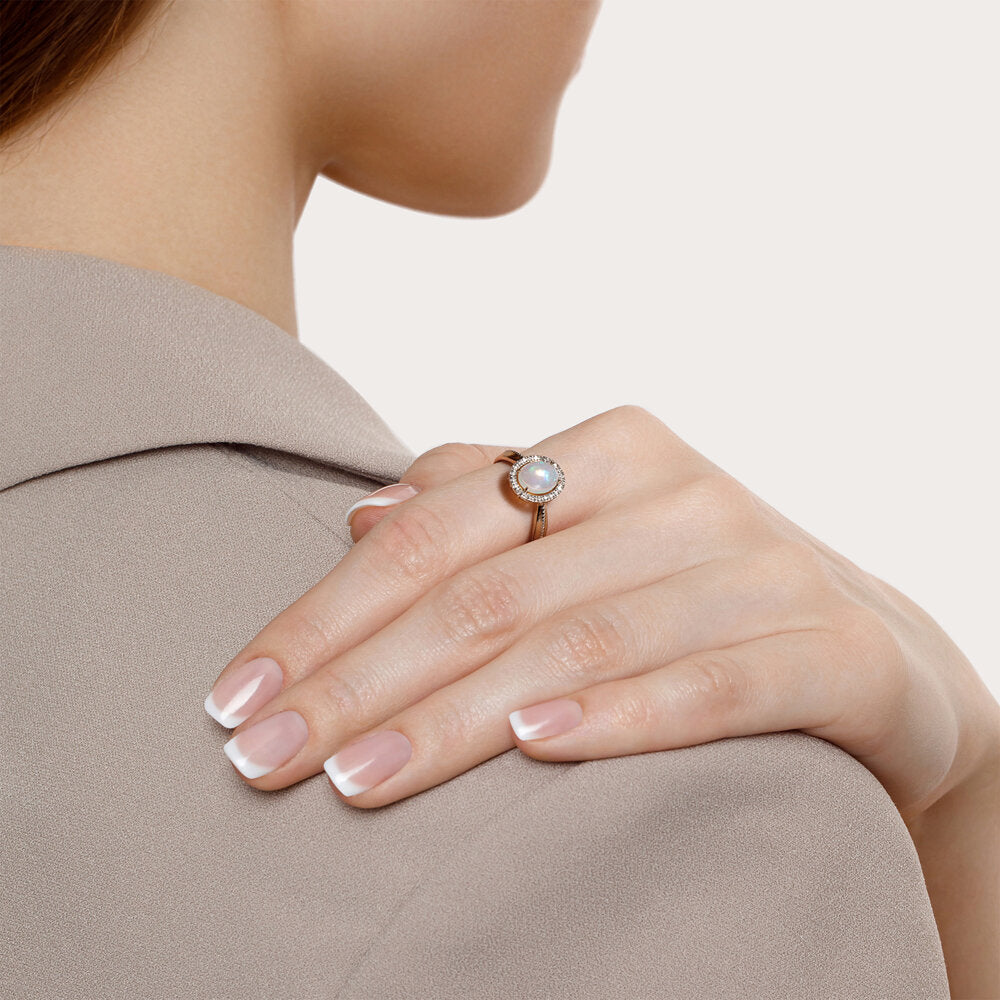 Damenring mit Opal und Brillanten Bild 3