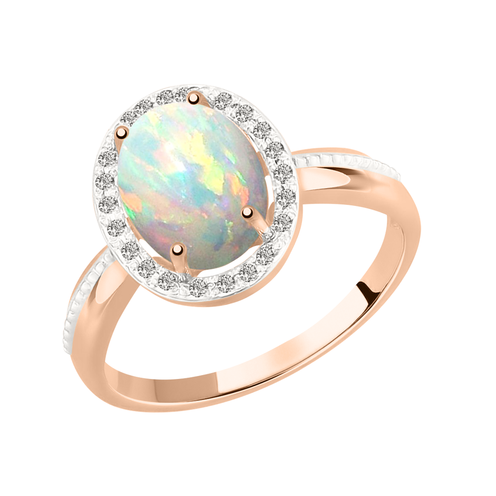 Damenring mit Opal und Brillanten Bild 1