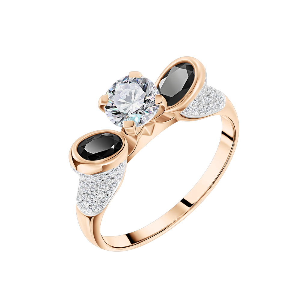 Damenring mit Brillanten und Saphir Bild 1