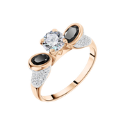 Damenring mit Brillanten und Saphir Bild 1