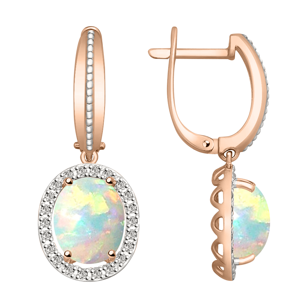Ohrhänger mit Opal und Brillanten Bild 1