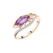 Damenring mit Amethyst und Zirkonia Bild 1