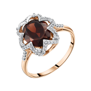 Damenring mit Granat und Zirkonia Bild 1