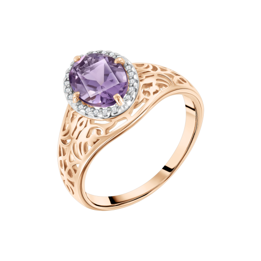 Damenring mit Amethyst und Zirkonia Bild 2