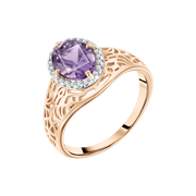 Damenring mit Amethyst und Zirkonia Bild 1