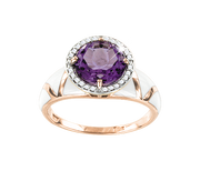 Damenring mit Amethyst und Zirkonia Bild 1
