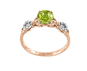 Damenring mit Chrysolith und Zirkonia Bild 1