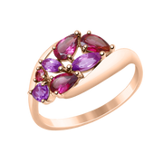 Damenring mit Amethyst und Rodolith Bild 1