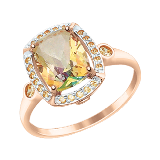 Damenring mit Swarovski Zirkonia und Topas Swarovski Bild 1