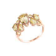 Damenring mit Swarovski Zirkonia und Topas Swarovski Bild 1