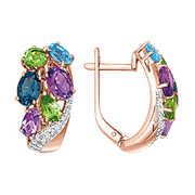 Ohrhänger mit Amethyst, Topas London Blue, Topas, Chrysolith Bild 1