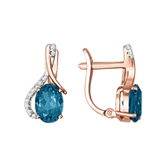 Ohrhänger mit London Blue Topas und zirkonia Bild 1
