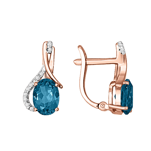 Ohrhänger mit London Blue Topas und zirkonia Bild 1