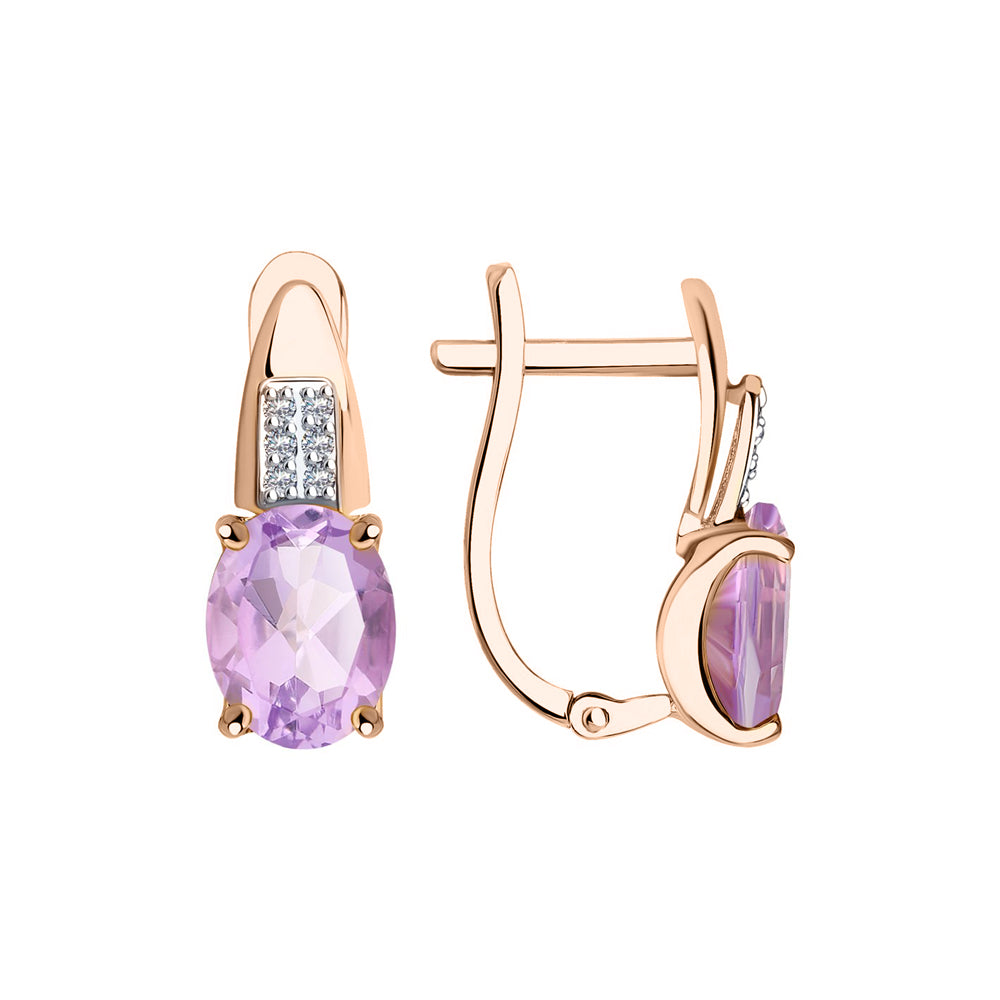 Ohrhänger mit Amethyst und Zirkonia Bild 1