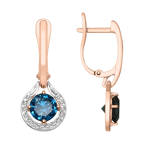 Ohrhänger mit London Blue Topas und Zirkonia Bild 1