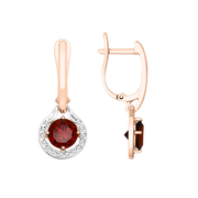 Ohrhänger mit Granat und Zirkonia Bild 1