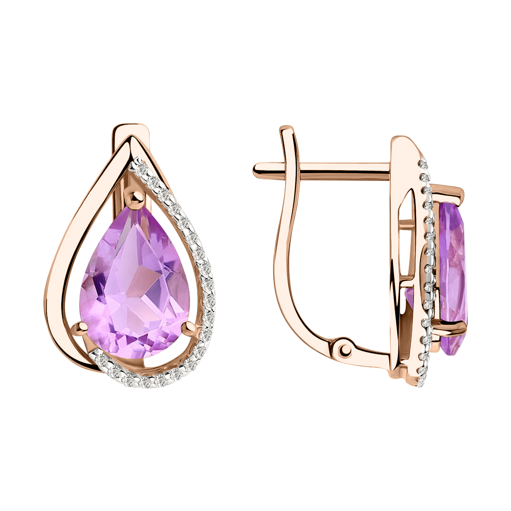 Ohrhänger mit Amethyst und Zirkonia Bild 1