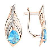 Ohrhänger mit Swiss Blue Topas und Zirkonia Bild 1