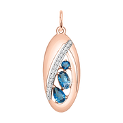 Anhänger London Blue Topas und Zirkonia Bild 1