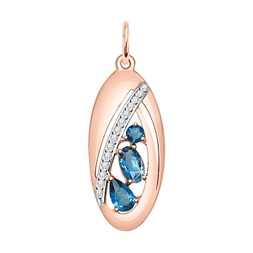 Anhänger London Blue Topas und Zirkonia Bild 1