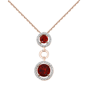 Collier mit Granat und Zirkonia Bild 1