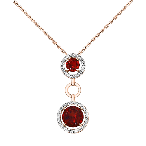Collier mit Granat und Zirkonia Bild 1