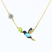 Collier mit Topas swiss, Chrysolith und Zirkonia Bild 1