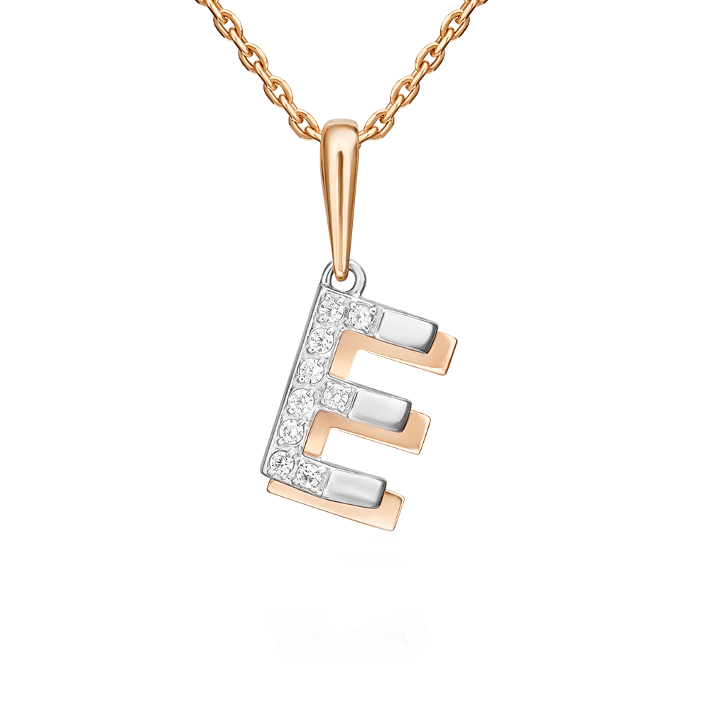 Buchstabenanhänger "E" mit Zirkonia Bild 1