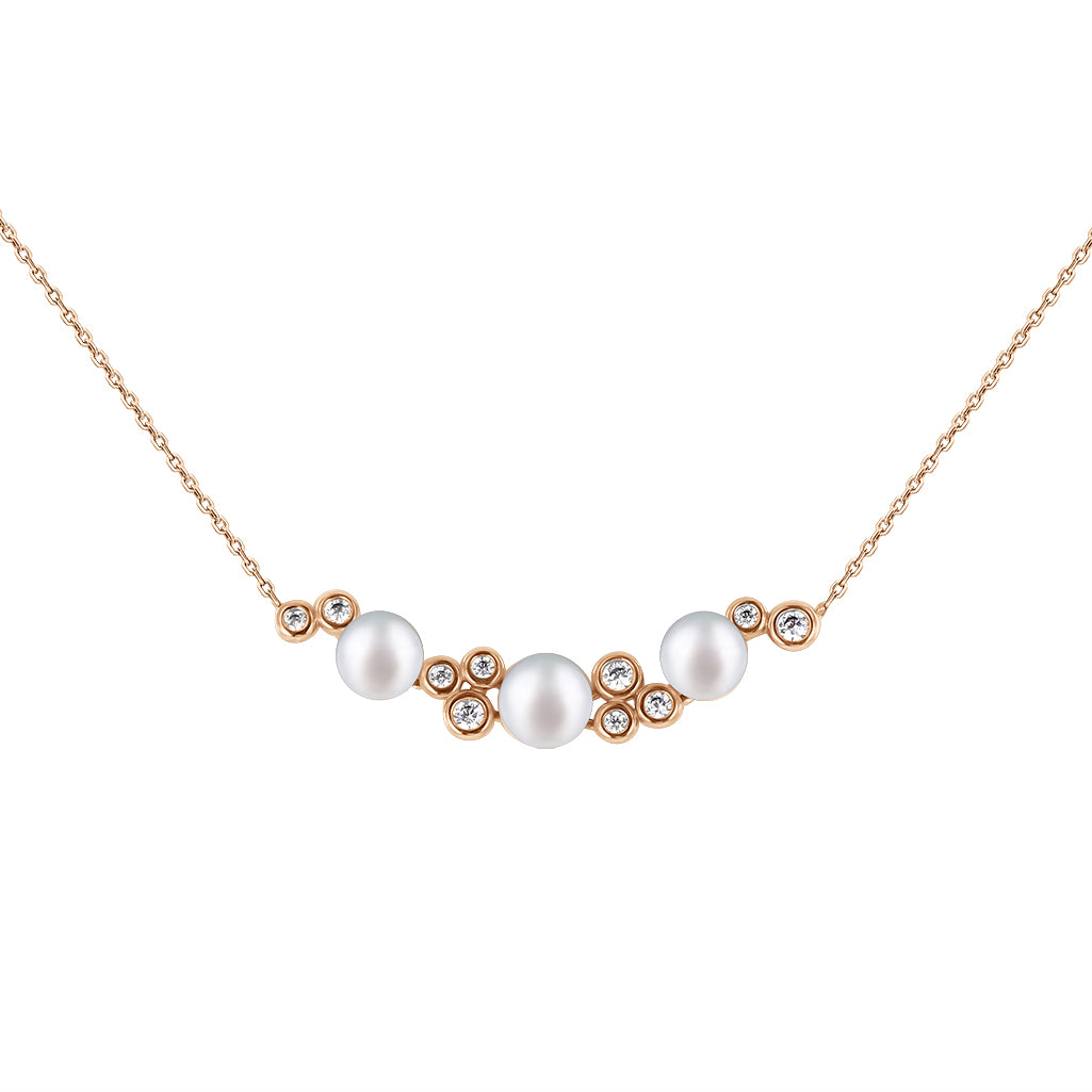 Collier mit Perlen und Zirkonia Bild 1