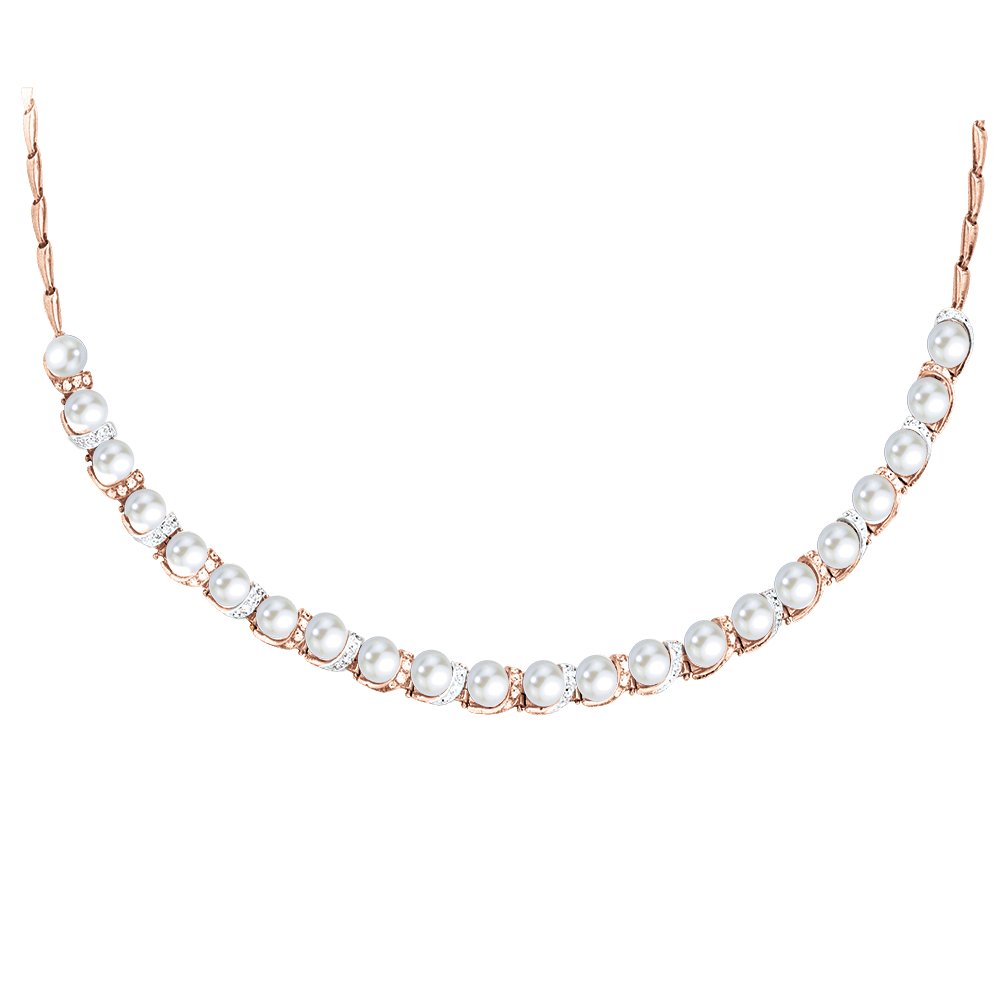 Collier oder als Armband mit Perlen und Zirkonia Bild 3
