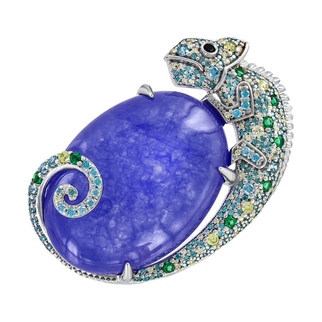 Brosche mit Quarz und Zirkonia Bild 1