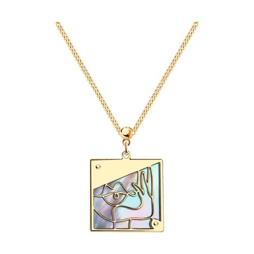 Collier vergoldet mit Perlmutt Bild 1