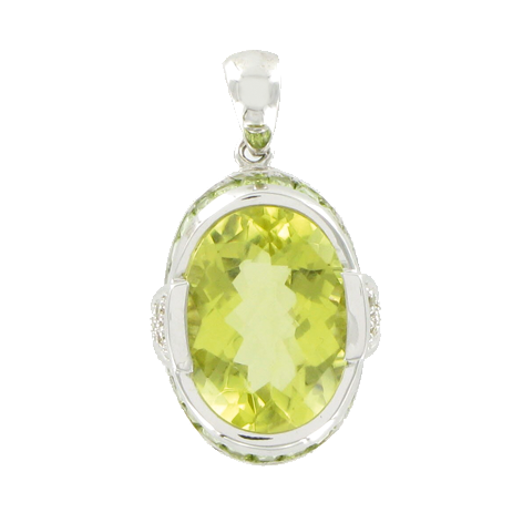 Anhänger mit Brillant und Peridot Bild 1