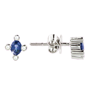 Ohrstecker mit Brillanten und Saphir Bild 1